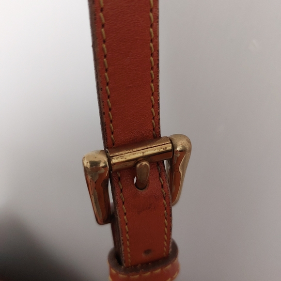 Dooney and Bourke Navy Tassel Leather Drawstring Purse - Picture 14 of 16